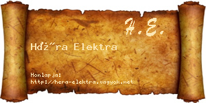 Héra Elektra névjegykártya
